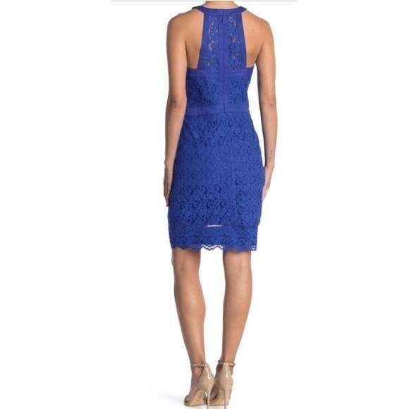 NWT Adelyn Rae Deven Lace Sleeveless Midi Dress Cobalt Blue Size Large - Picture 2 of 12